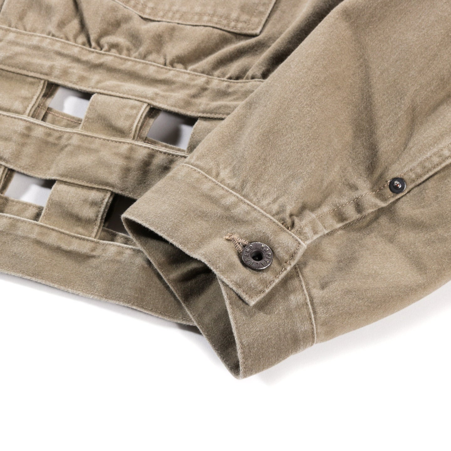 KAPITAL VINTAGE SATIN WINDOWPANE 1ST JACKET MOCHA BEIGE