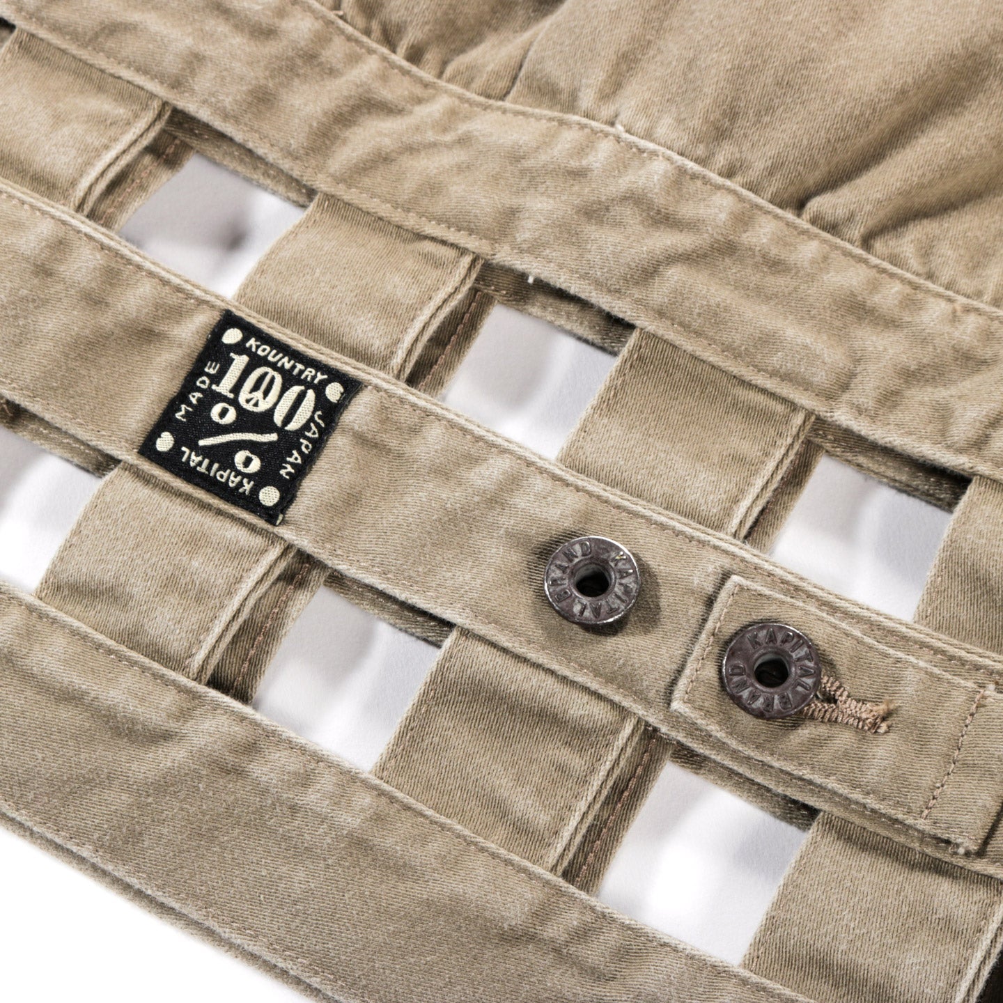 KAPITAL VINTAGE SATIN WINDOWPANE 1ST JACKET MOCHA BEIGE