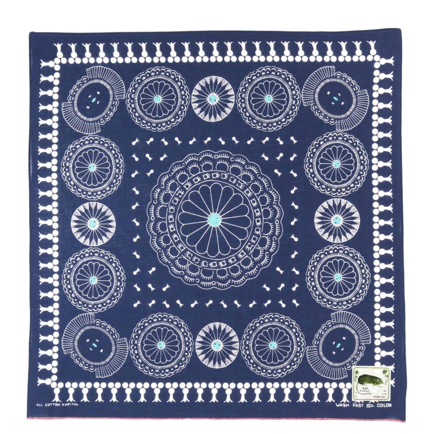 KAPITAL FASTCOLOR SELVEDGE BANDANA CONCHO NAVY