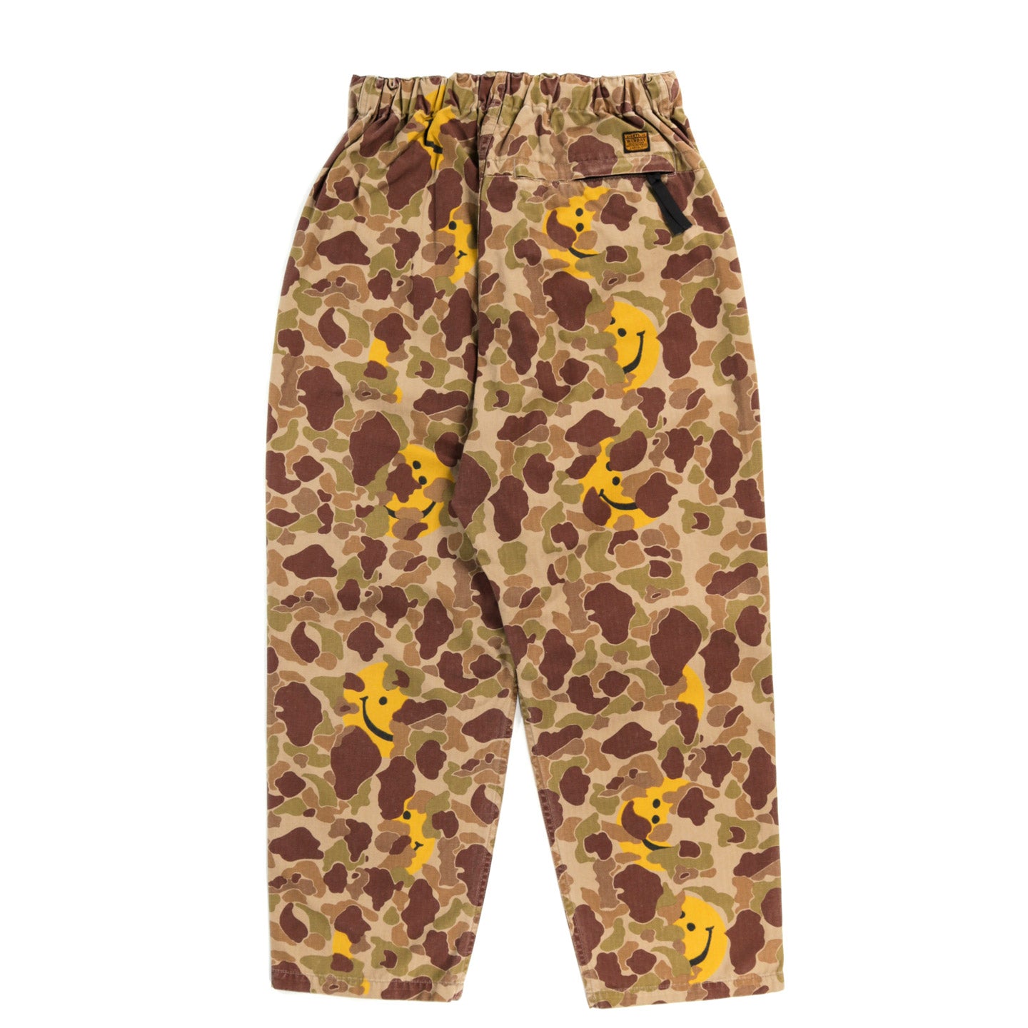 KAPITAL HERRINGBONE HAPPY PEEK-A-BOO CAMO EASY PANTS BEIGE KHAKI