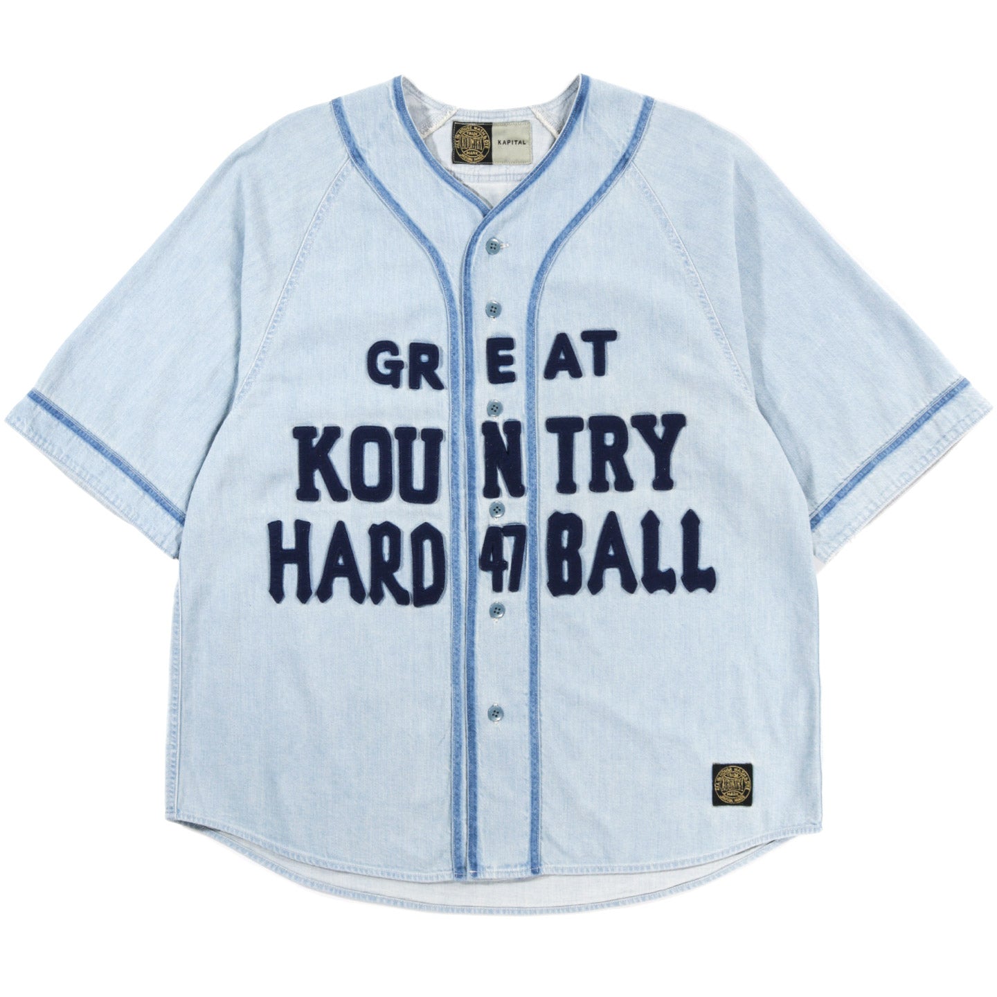 KAPITAL KOUNTRY 8OZ DENIM GREAT KOUNTRY BASEBALL SHIRT PRO