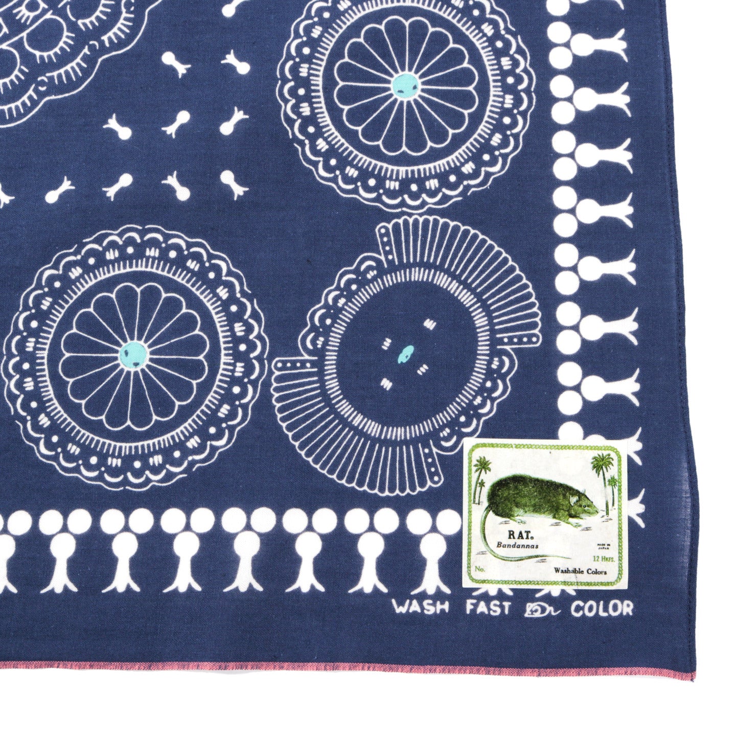 KAPITAL FASTCOLOR SELVEDGE BANDANA CONCHO NAVY