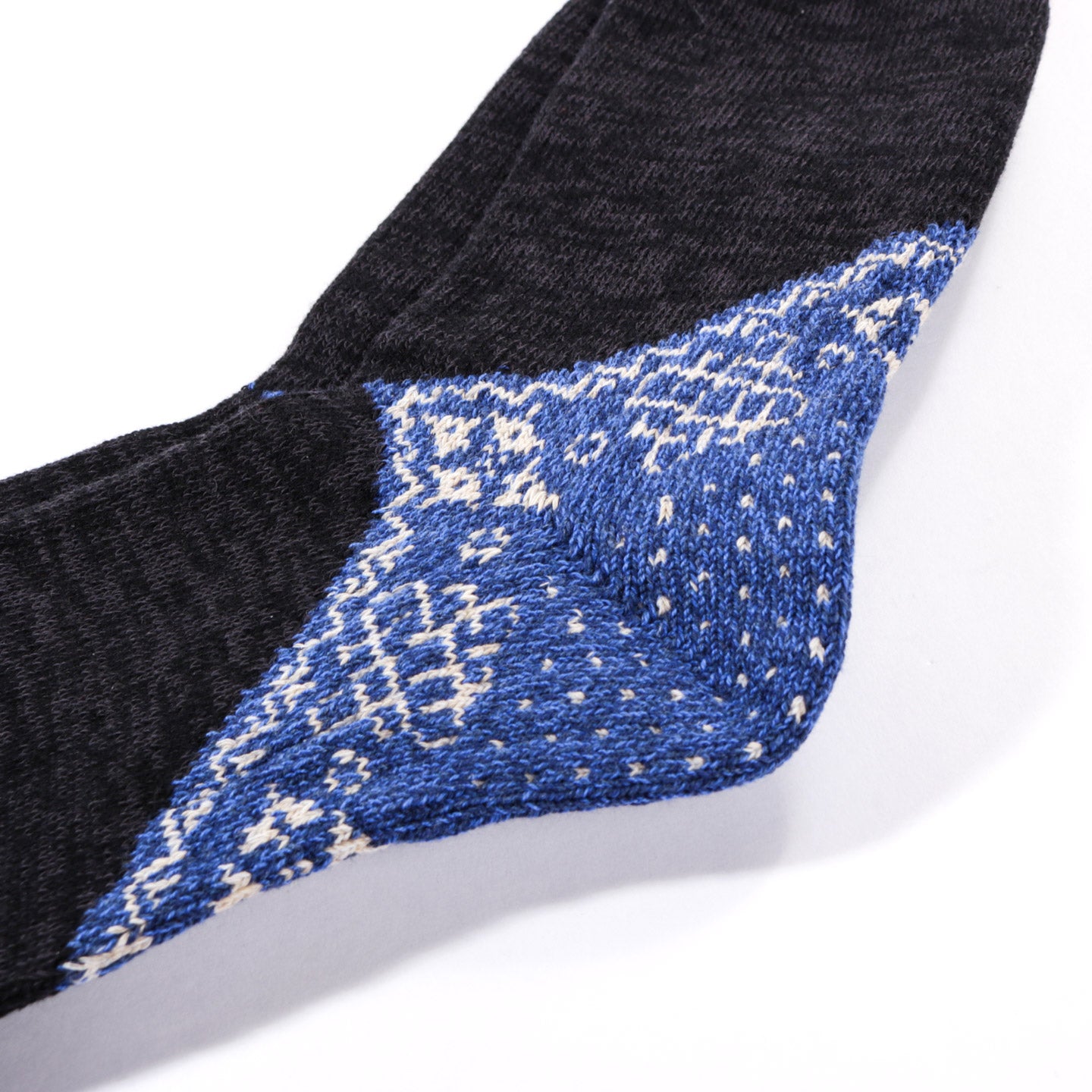 KAPITAL 96 YARNS HEEL BANDANA SOCKS BLUE