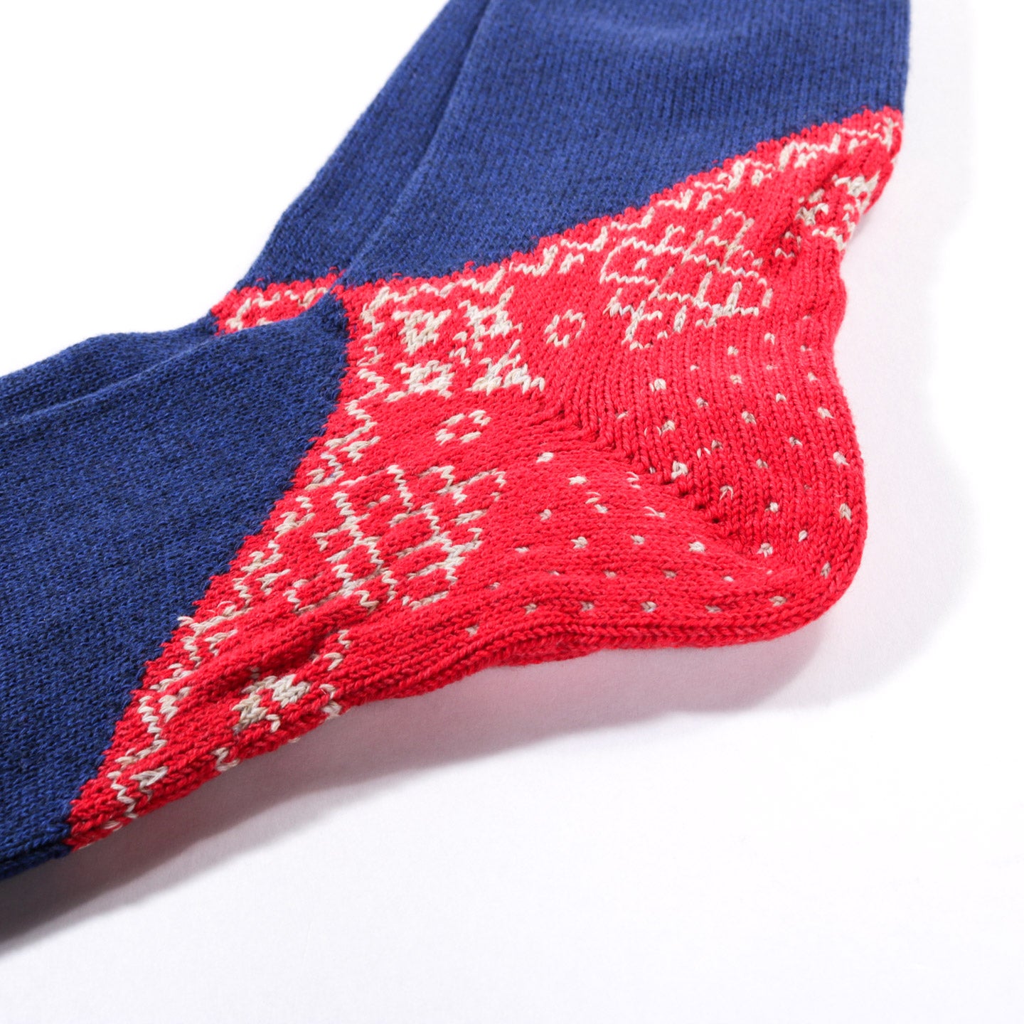 KAPITAL 96 YARNS HEEL BANDANA SOCKS RED