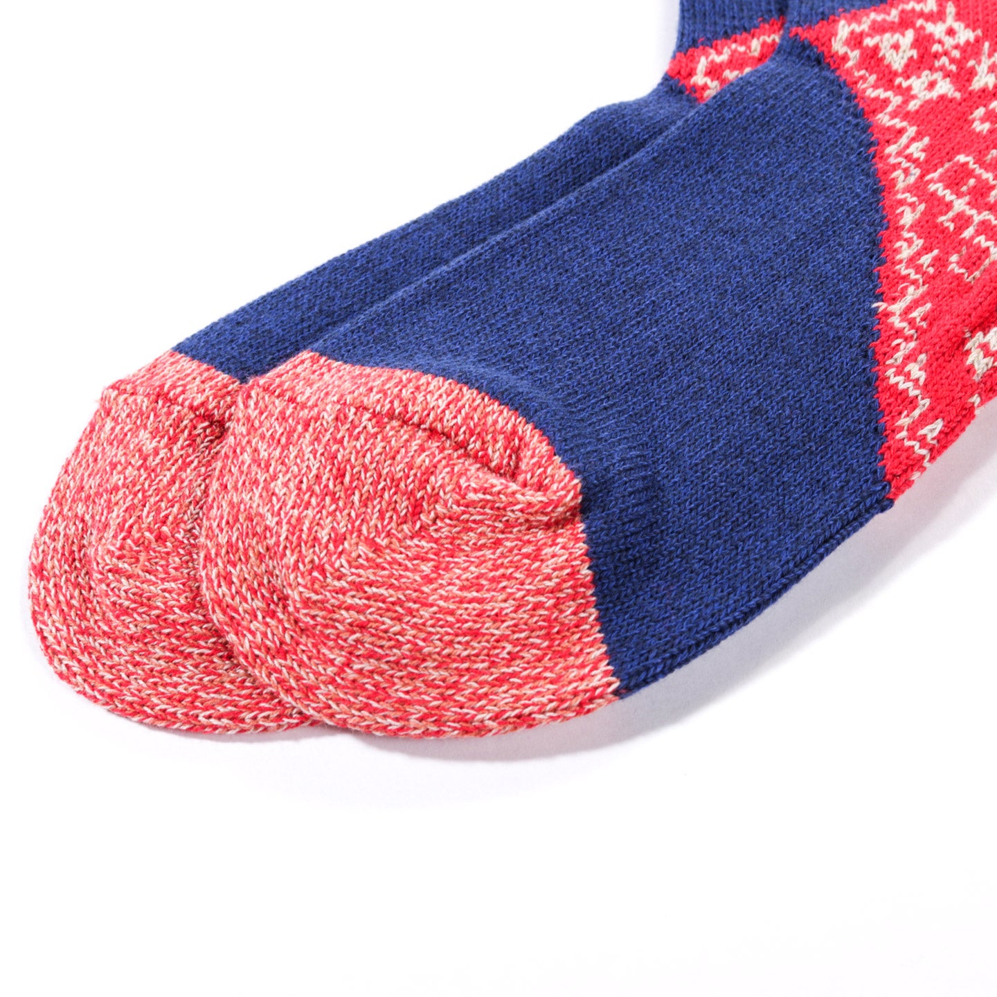 KAPITAL 96 YARNS HEEL BANDANA SOCKS RED