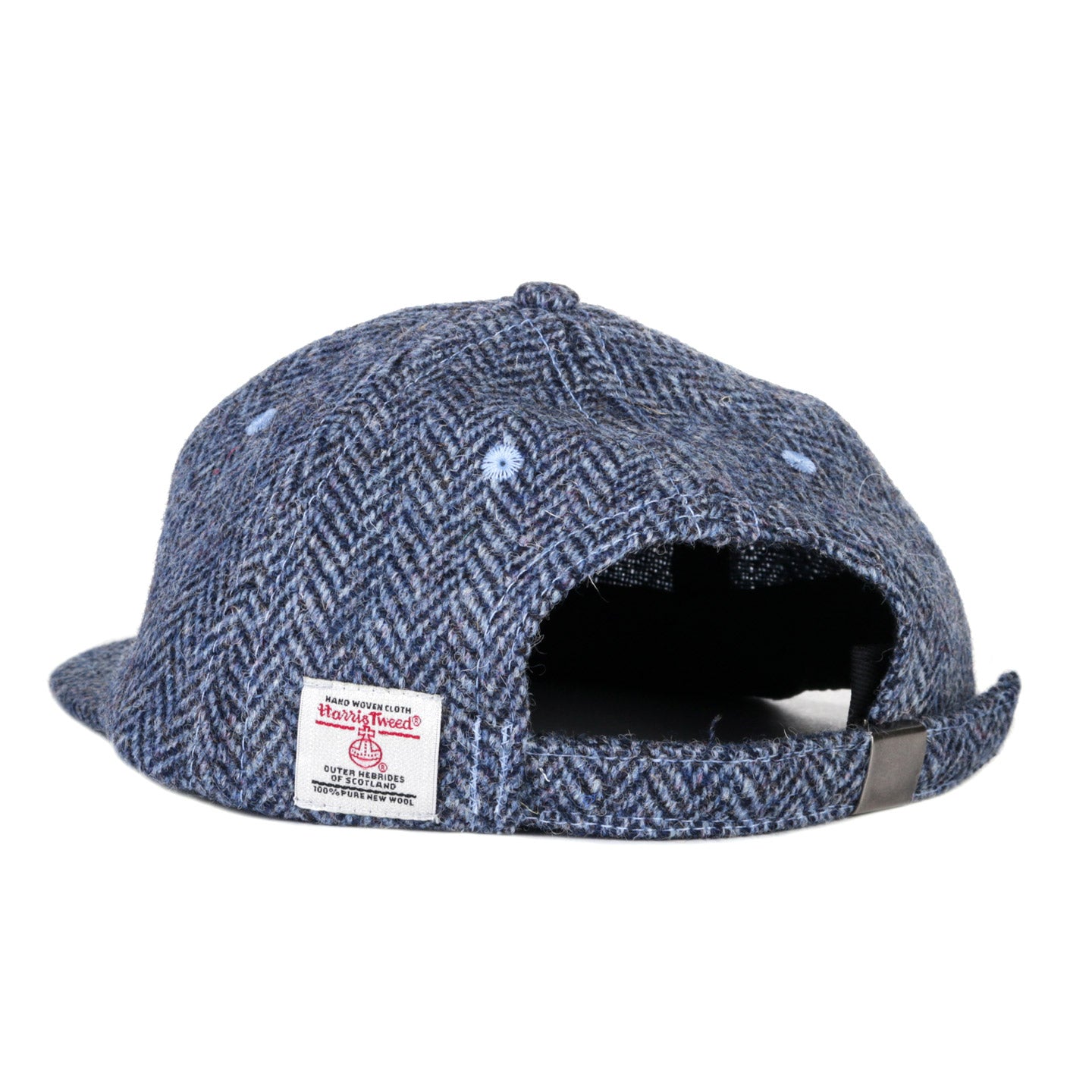LITE YEAR 6 PANEL CAP 2 TONE HARRIS TWEED HERRINGBONE NAVY / LT BLUE