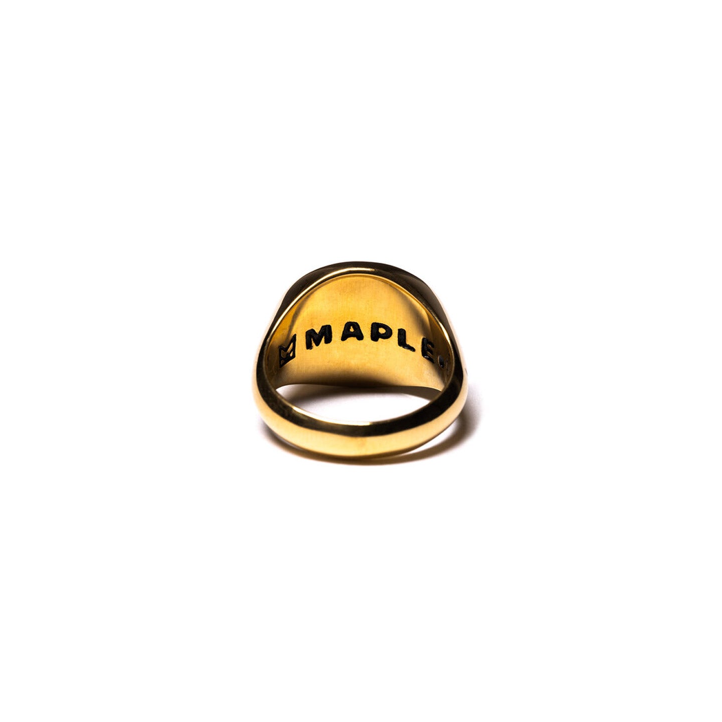 MAPLE TUBBY RING 14K GOLD PLATED / ONYX
