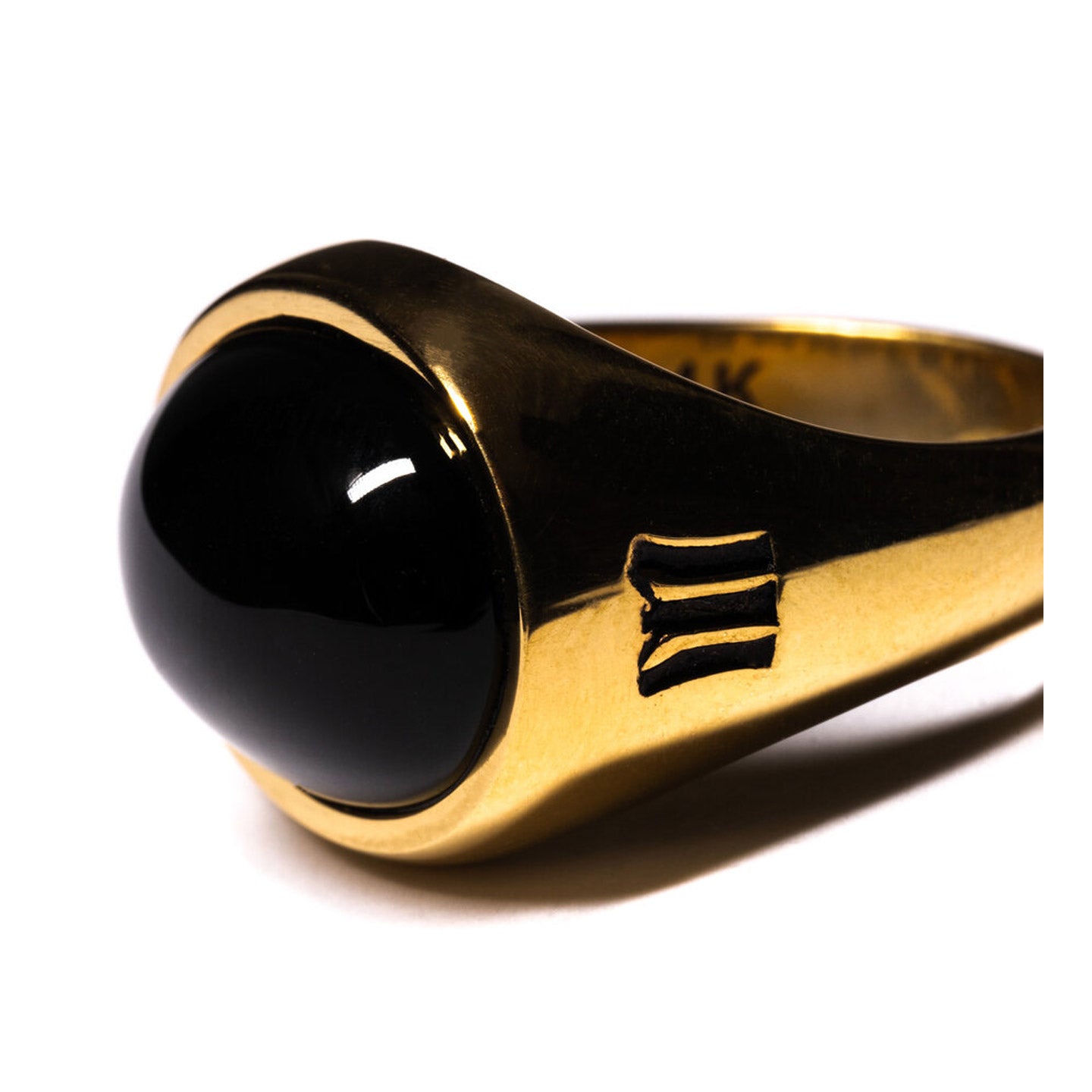 MAPLE TUBBY RING 14K GOLD PLATED / ONYX