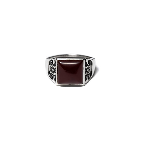 MAPLE COLLEGIATE RING SILVER 925 / RED GARNET