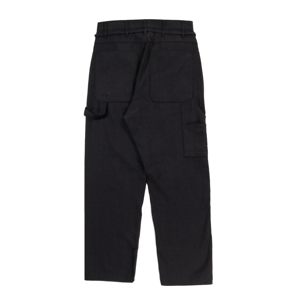 MONITALY DROP CROTCH PAINTER PANTS LINEN BLACK TODAY CLOTHING