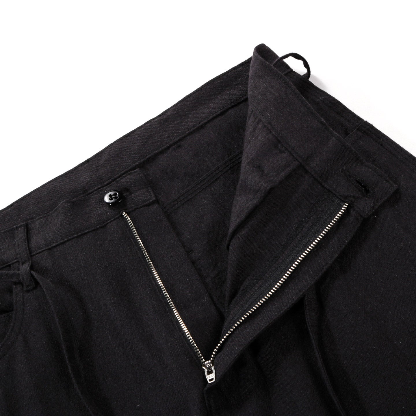 MONITALY DROP CROTCH PAINTER PANTS LINEN BLACK TODAY CLOTHING