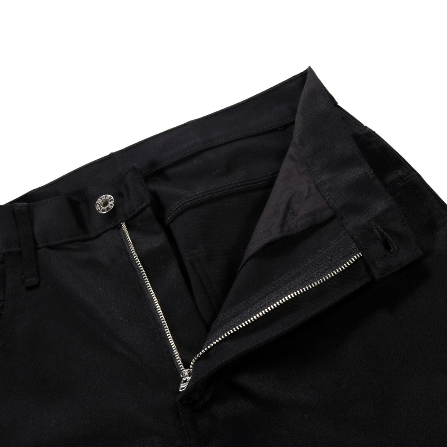 MONITALY DROP CROTCH PAINTER PANTS VANCLOTH SATEEN BLACK