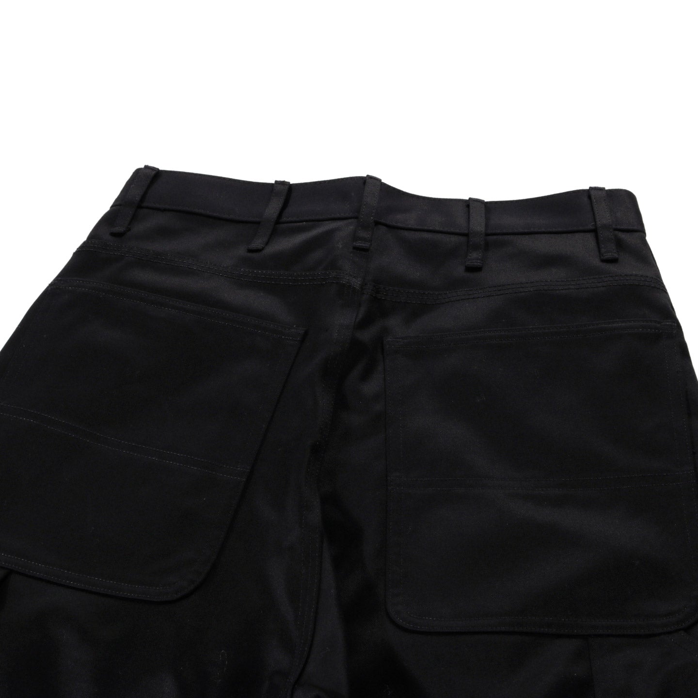 MONITALY DROP CROTCH PAINTER PANTS VANCLOTH SATEEN BLACK