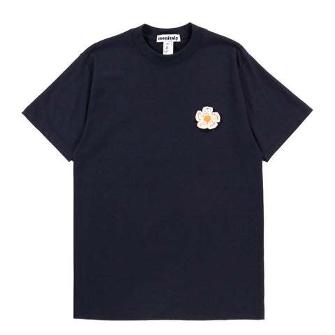 MONITALY CROCHET FLOWER TEE NAVY