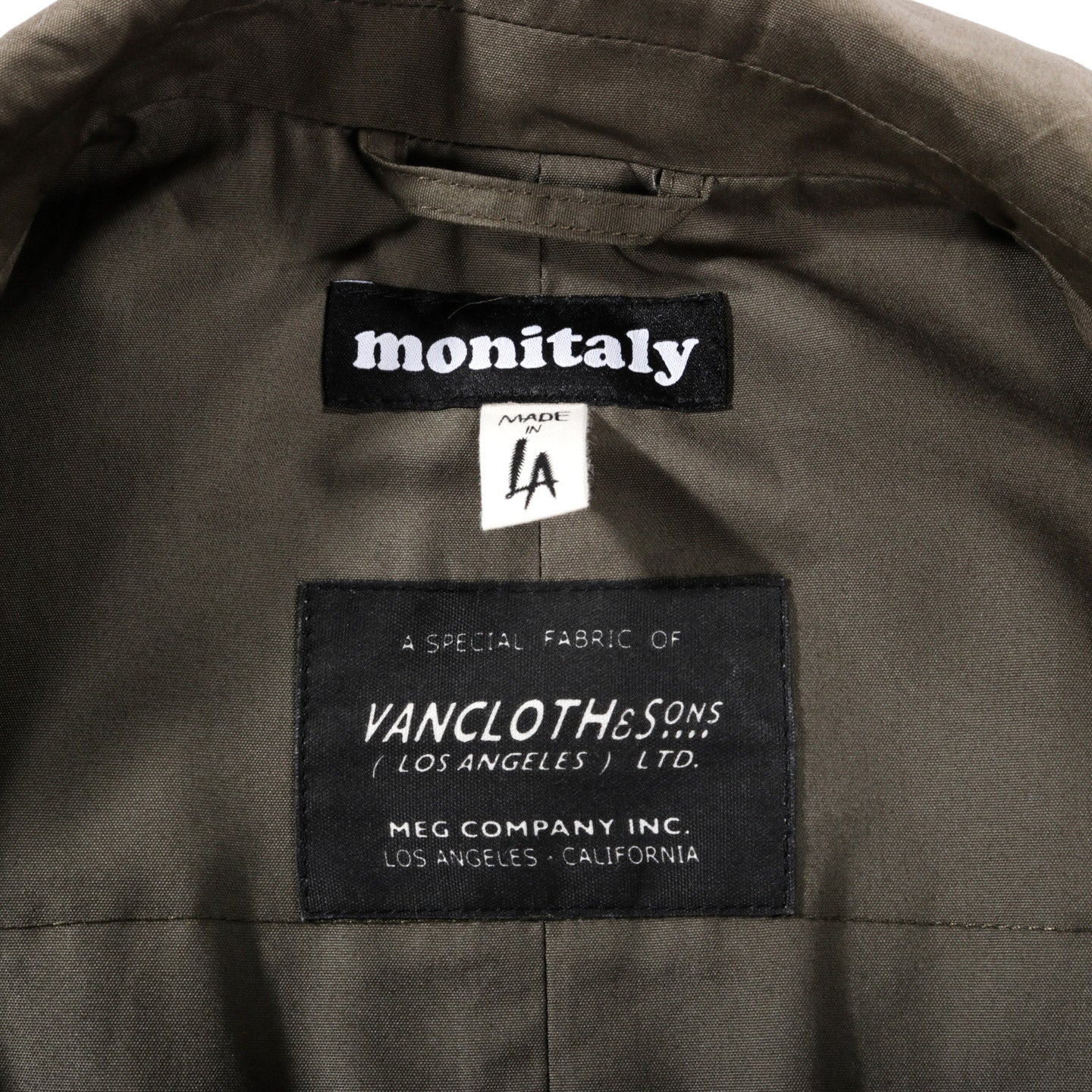 MONITALY URA LOW LAPEL BLAZER VANCLOTH OXFORD OLIVE