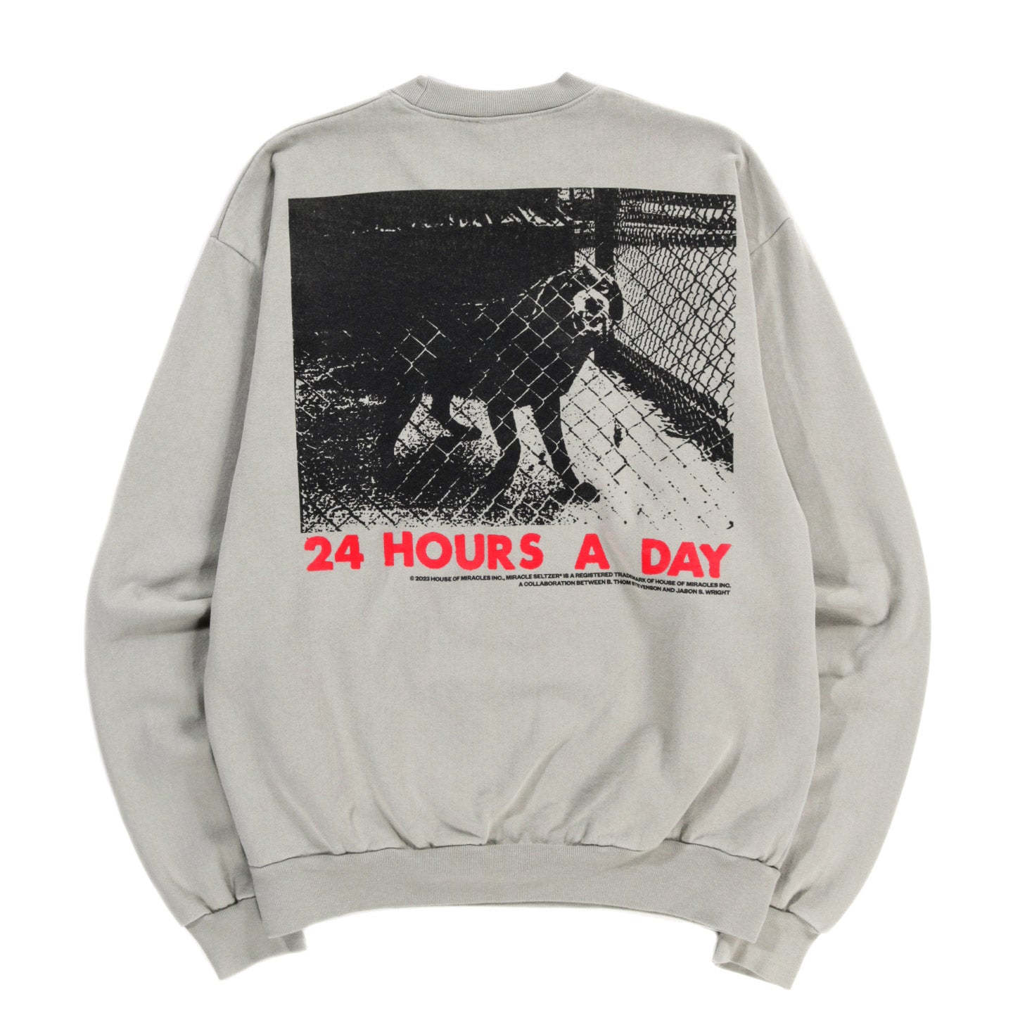 HOUSE OF MIRACLES 24 HOURS A DAY CREWNECK SWEATSHIRT SAGE
