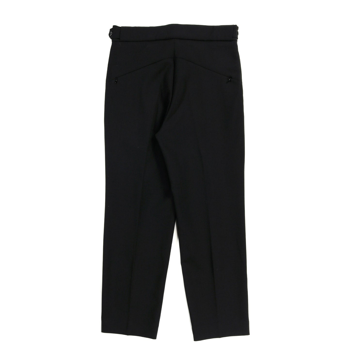 NEEDLES TUCKED SIDE TAB TROUSER POLY / RAYON DOUBLE CLOTH BLACK