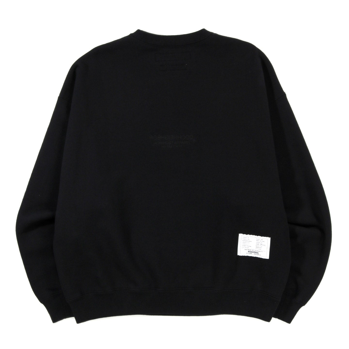 NEIGHBORHOOD KATHARINE HAMNETT LOGO CREW SWEATSHIRT BLACK