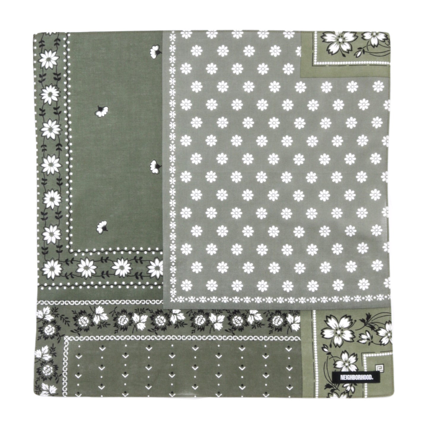 NEIGHBORHOOD CHOPPED BANDANA OLIVE DRAB