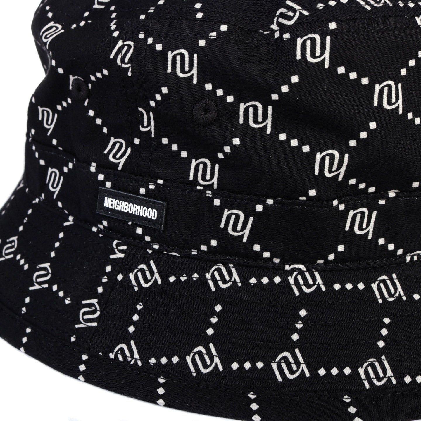 NEIGHBORHOOD MONOGRAM BUCKET HAT BLACK