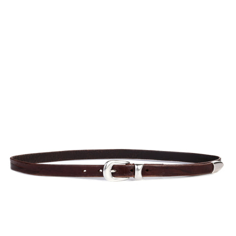 OUR LEGACY BELT 2CM BROWN LEATHER