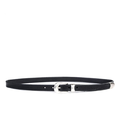 OUR LEGACY BELT 2CM BLACK LEATHER