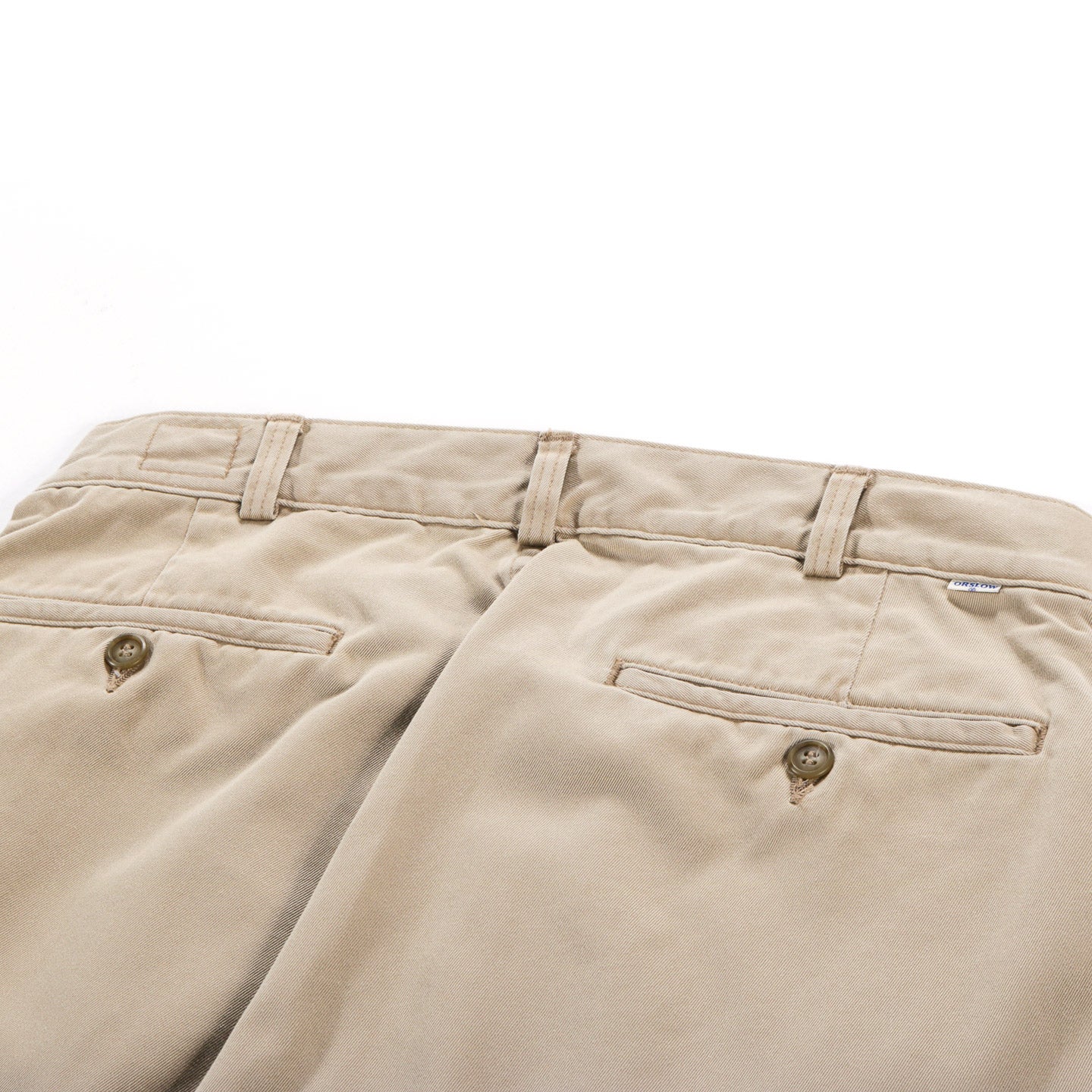 ORSLOW TWO TUCK WIDE TROUSERS KHAKI