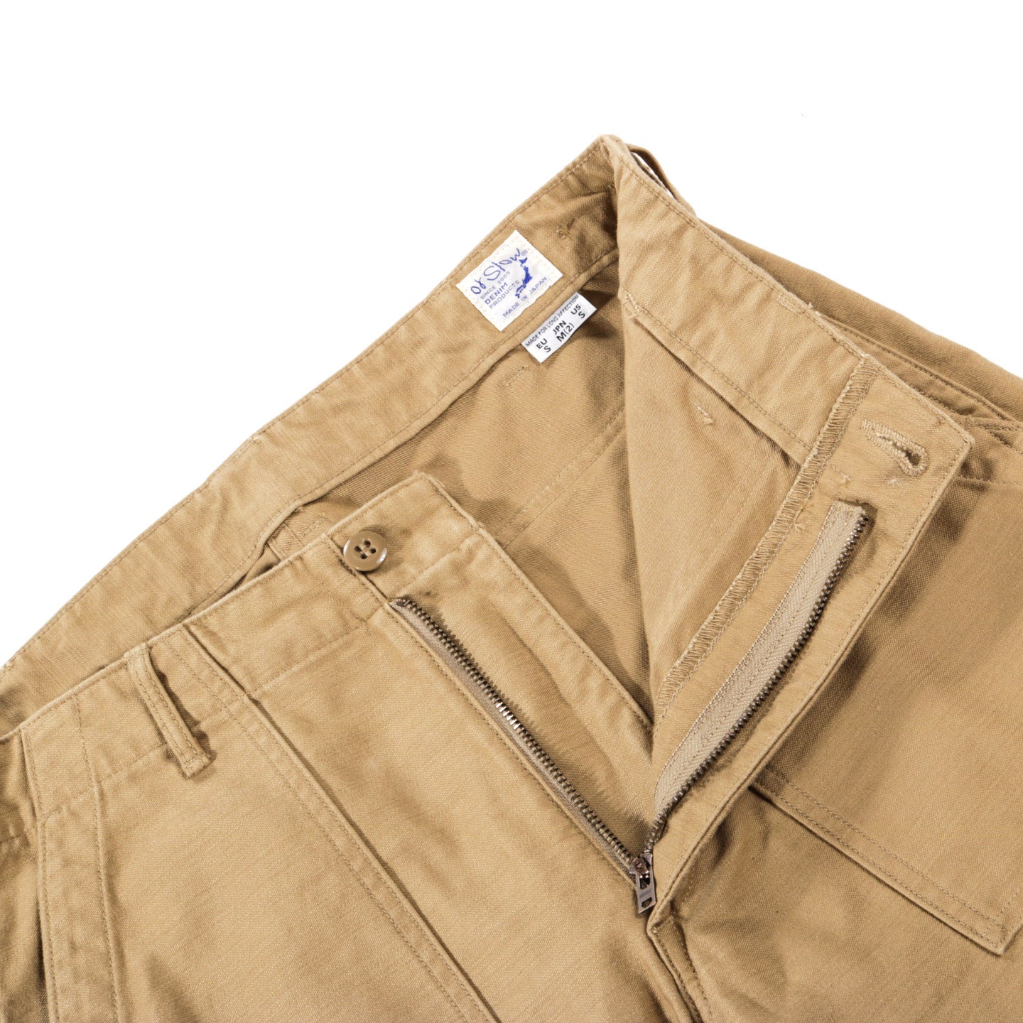 ORSLOW SLIM FIT FATIGUE PANTS KHAKI REVERSE SATEEN