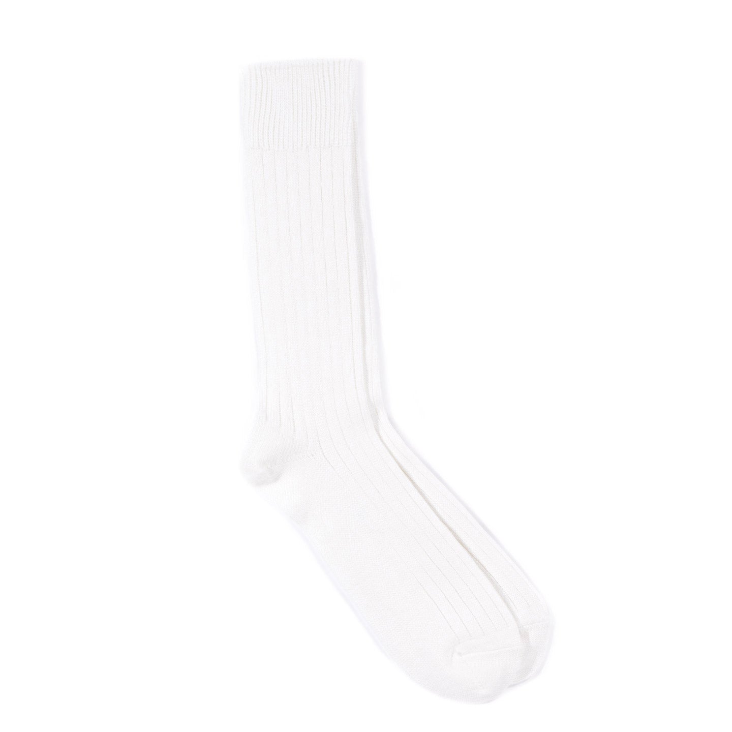 ROTOTO LINEN COTTON RIBBED SOCKS OFF WHITE