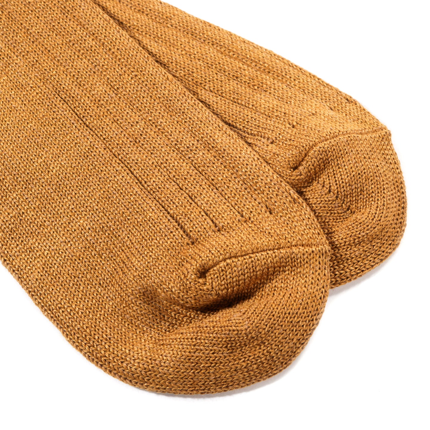 ROTOTO LINEN COTTON RIBBED SOCKS D.GOLD
