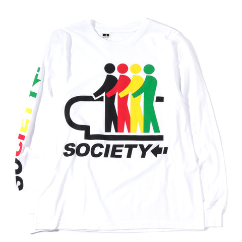 SOCIETY MOVING WALK LS TEE WHITE