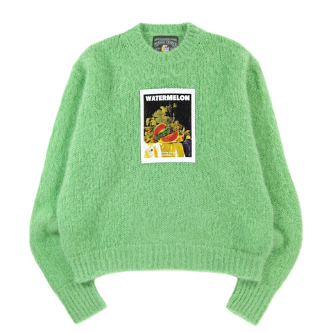 SKY HIGH FARM WORKWEAR DENIM TEARS MOHAIR PRINT SWEATER GREEN