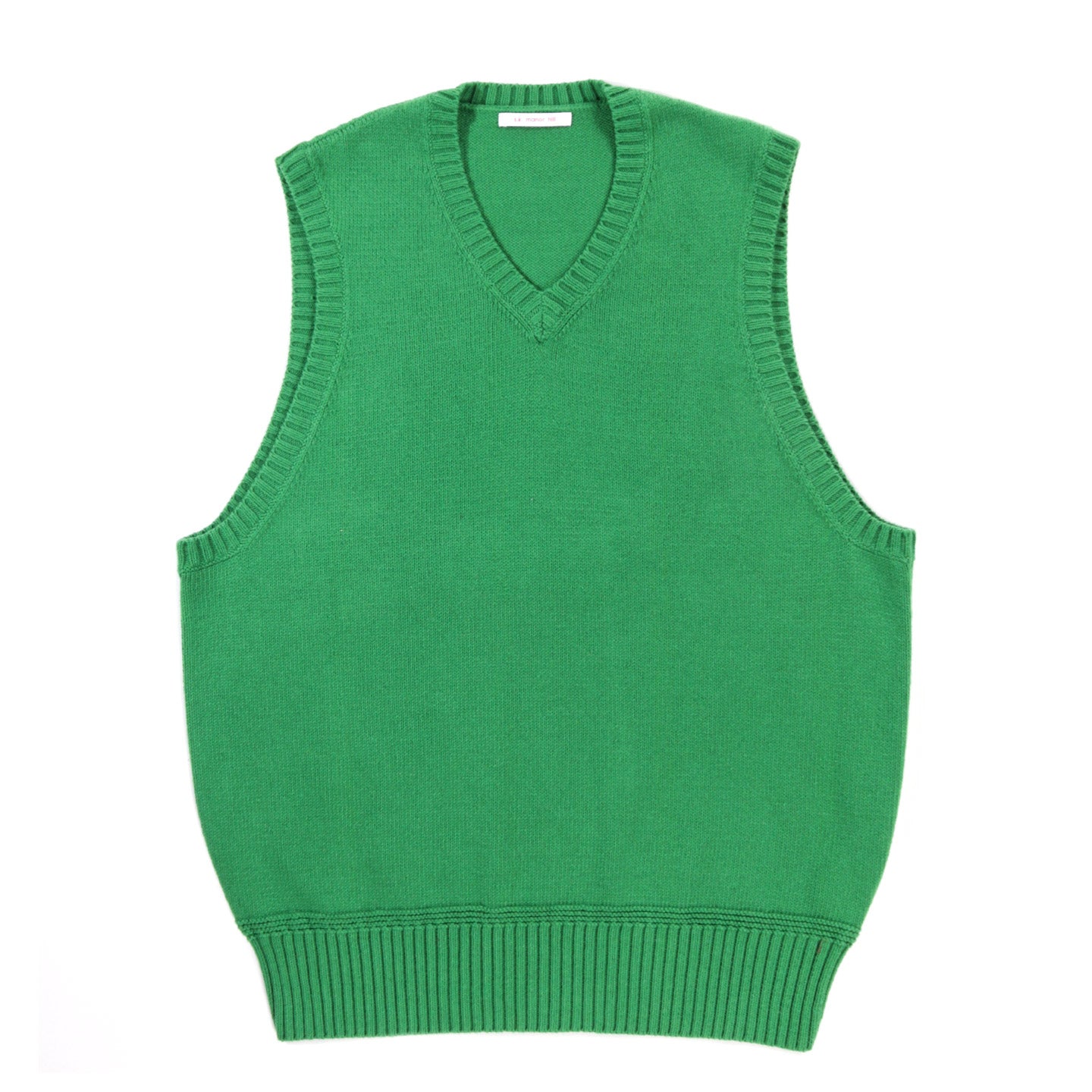 S.K. MANOR HILL SWEATER VEST KELLY GREEN COTTON