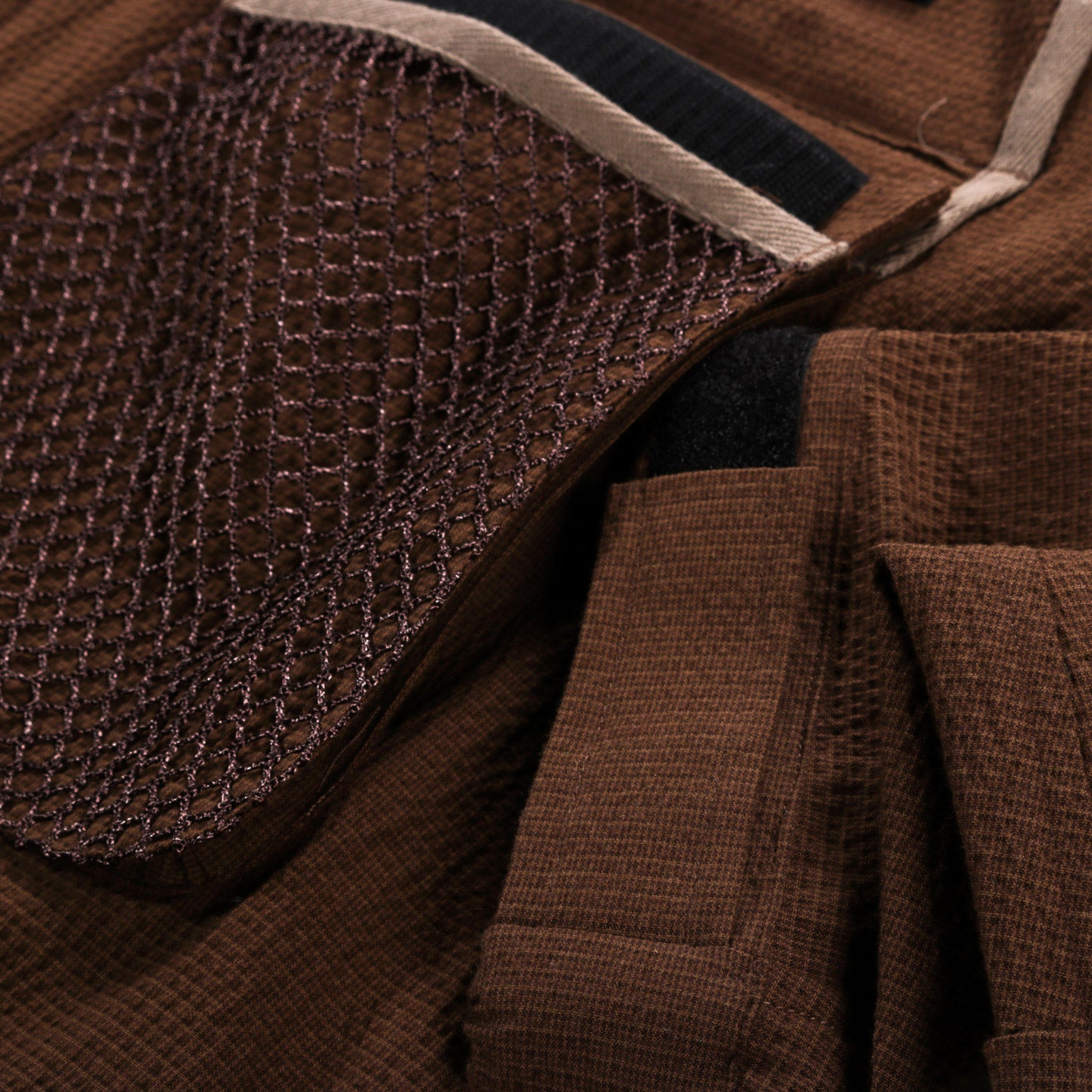 S.K. MANOR HILL WADING JACKET BROWN PUCKERED COTTON