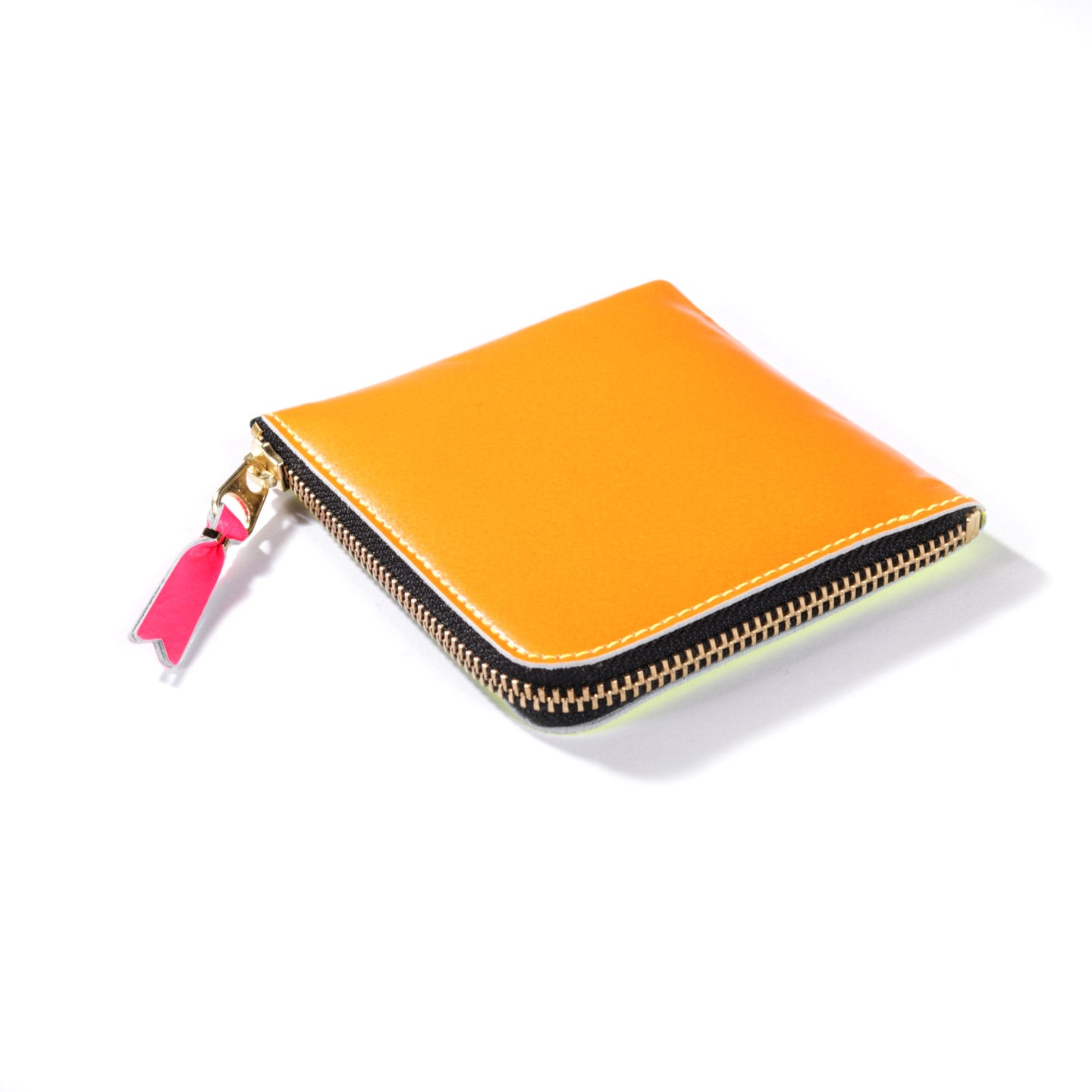 COMME DES GARCONS SA3100 SUPER FLUO ZIP WALLET YELLOW / LIGHT ORANGE