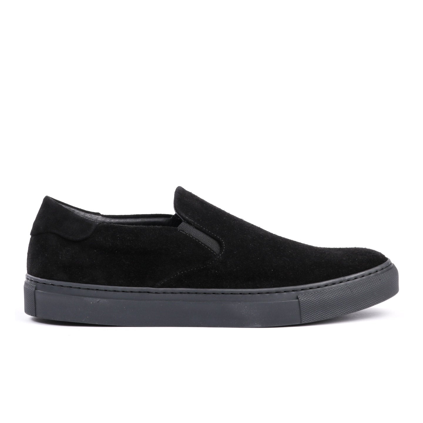 WINGS + HORNS SUEDE SLIP-ON BLACK / BLACK