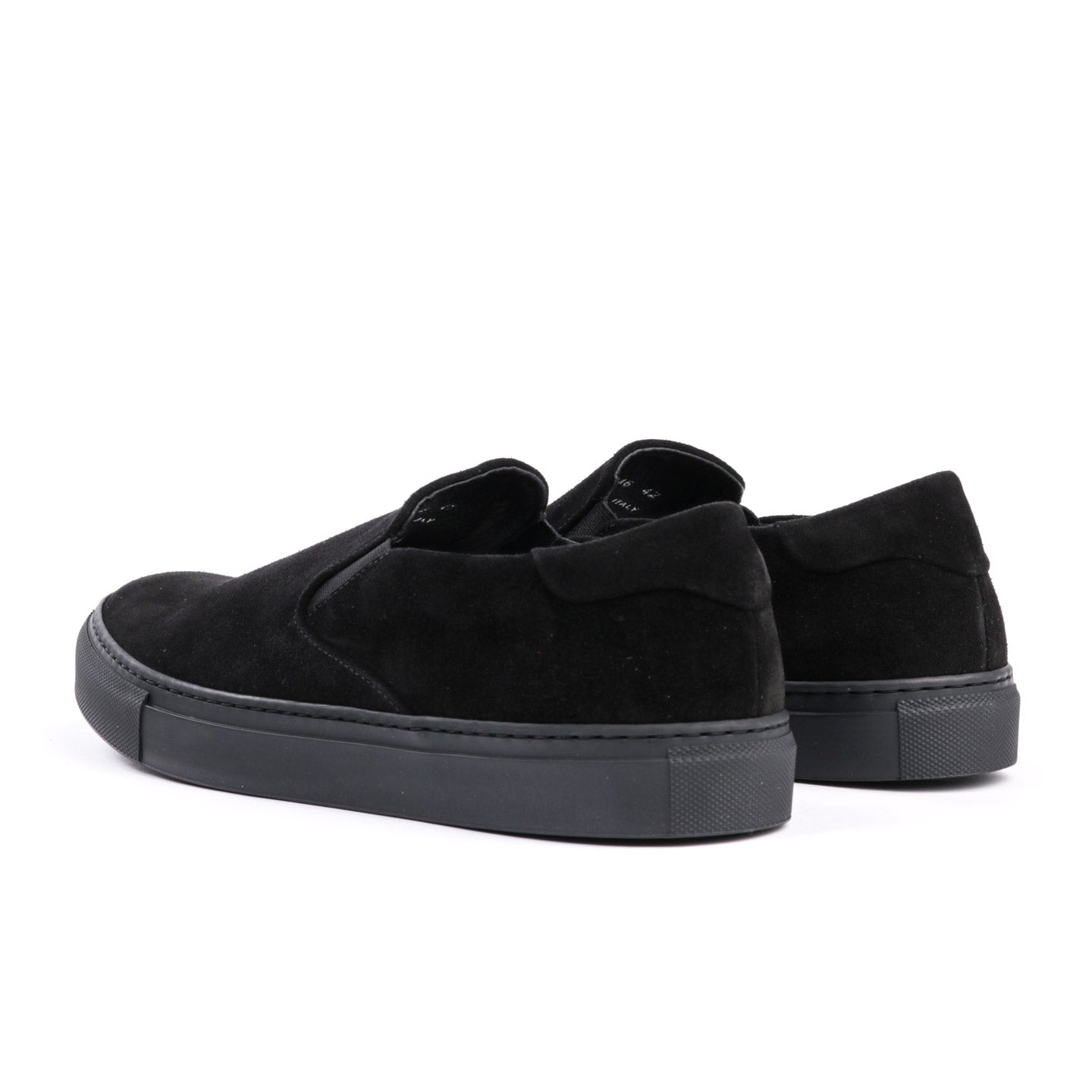 WINGS + HORNS SUEDE SLIP-ON BLACK / BLACK