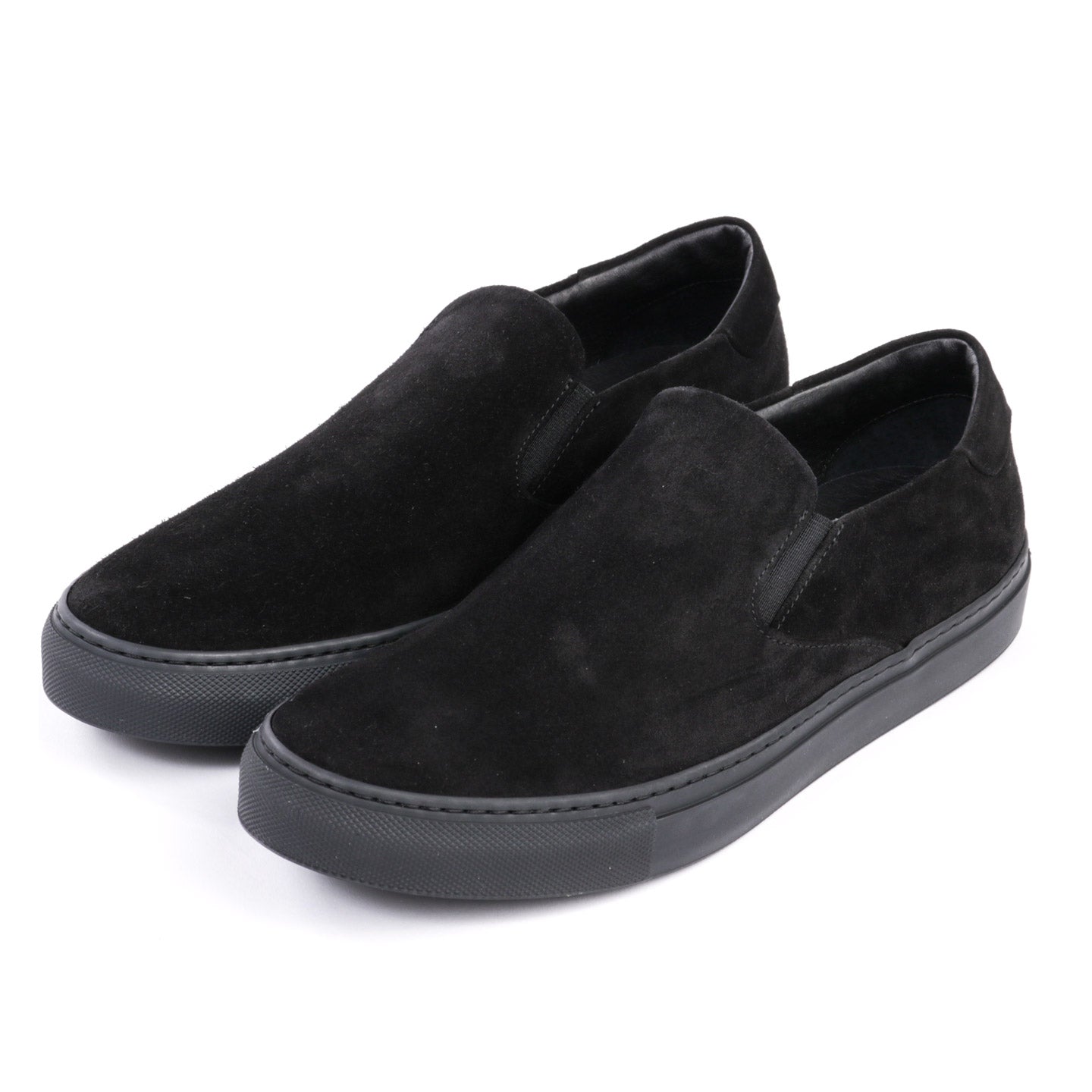 WINGS + HORNS SUEDE SLIP-ON BLACK / BLACK