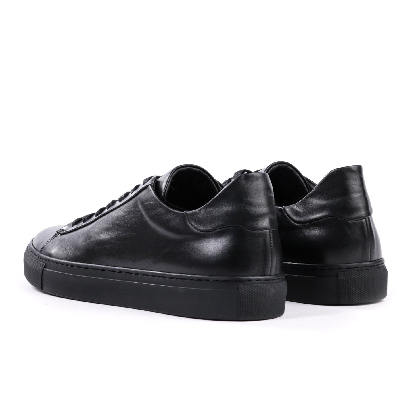 WINGS + HORNS COURT LOW SOFTY LEATHER BLACK / BLACK
