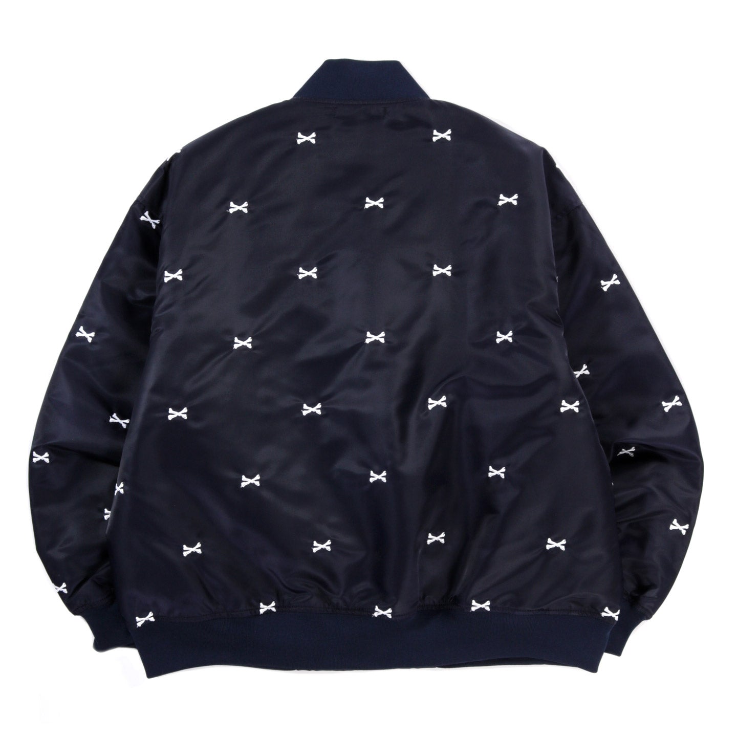 WTAPS TEAM JACKET NAVY NYLON EMB CROSSBONES | TODAY CLOTHING