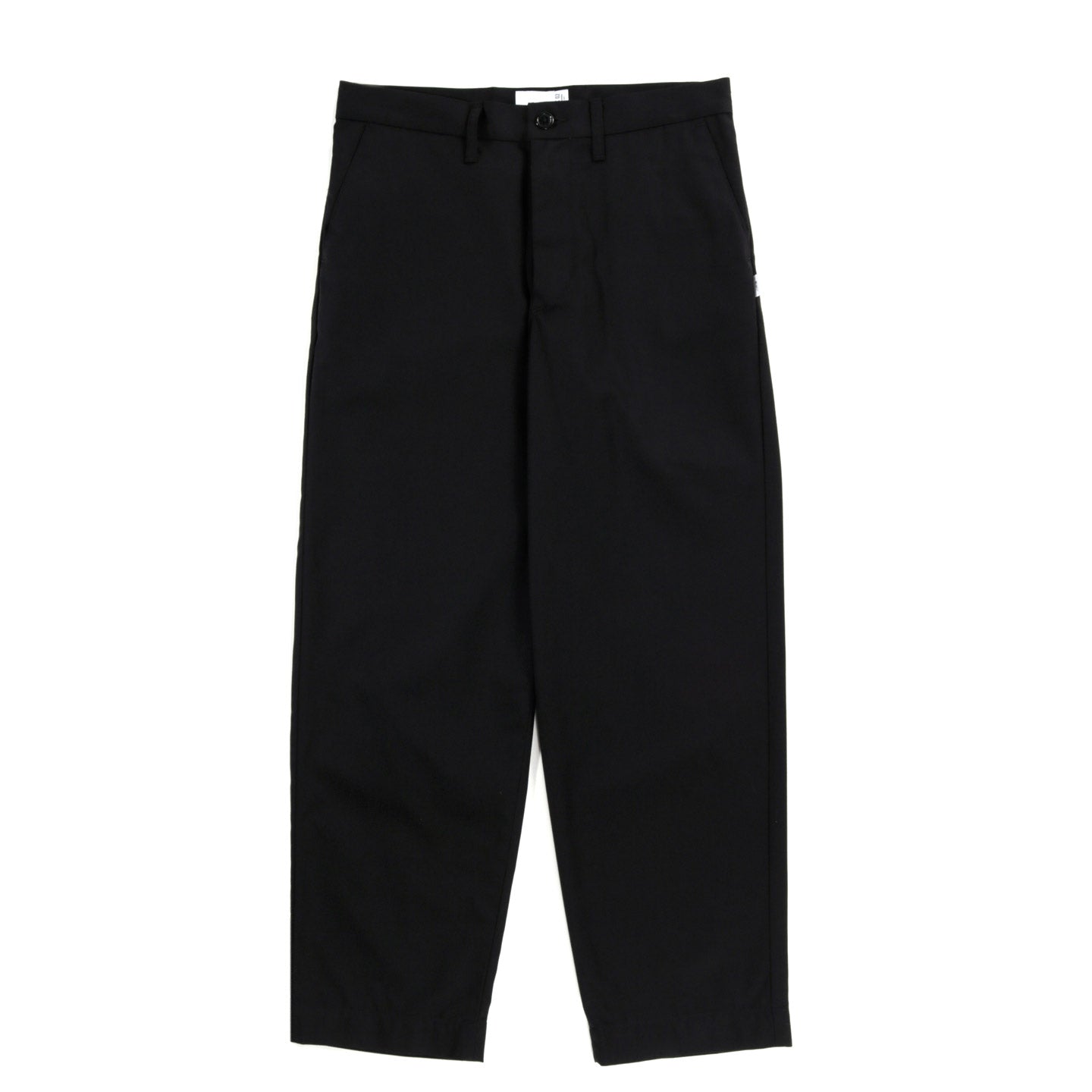 WTAPS CREASE TROUSERS BLACK POLY COTTON TWILL TODAY CLOTHING