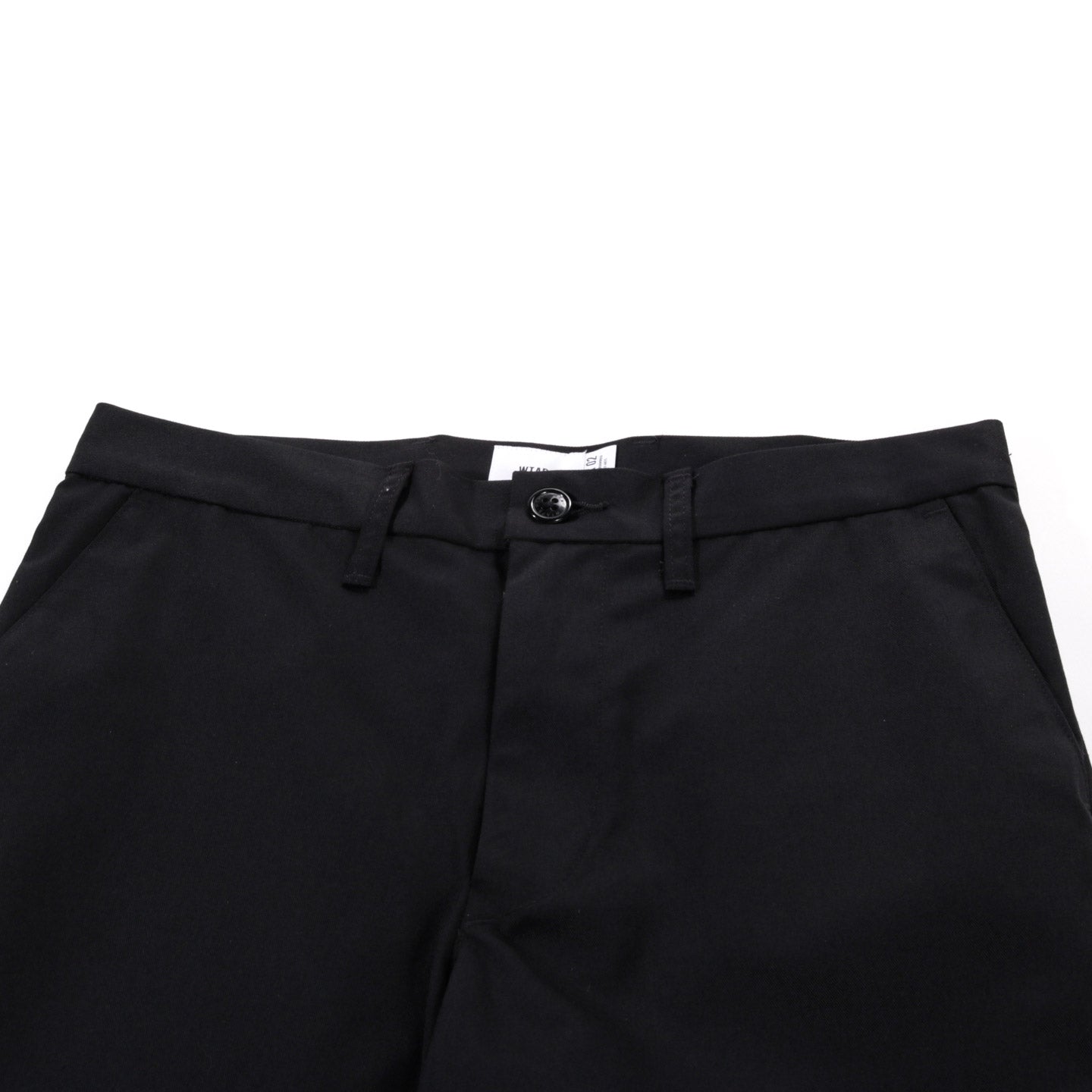 WTAPS CREASE TROUSERS BLACK POLY COTTON TWILL