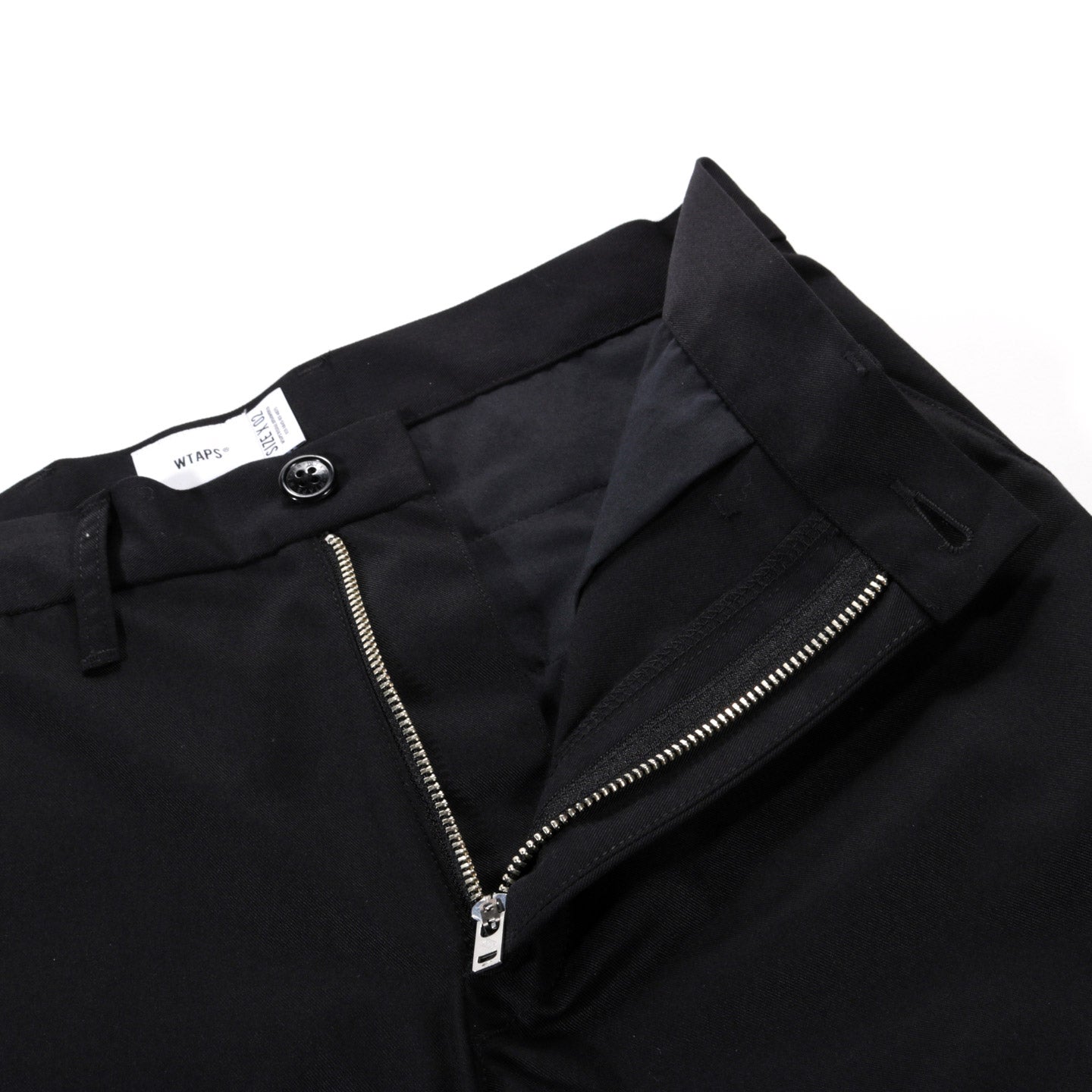 WTAPS CREASE TROUSERS BLACK POLY COTTON TWILL