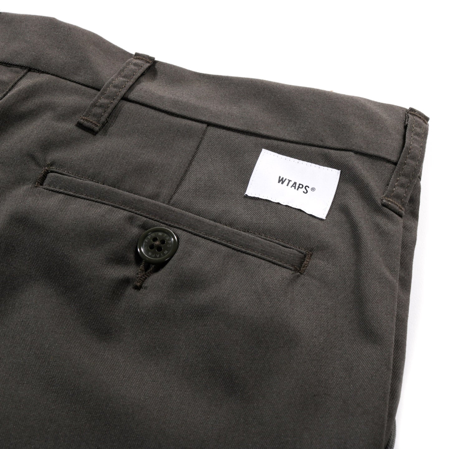 WTAPS CREASE TROUSERS OLIVE DRAB POLY COTTON TWILL | TODAY CLOTHING