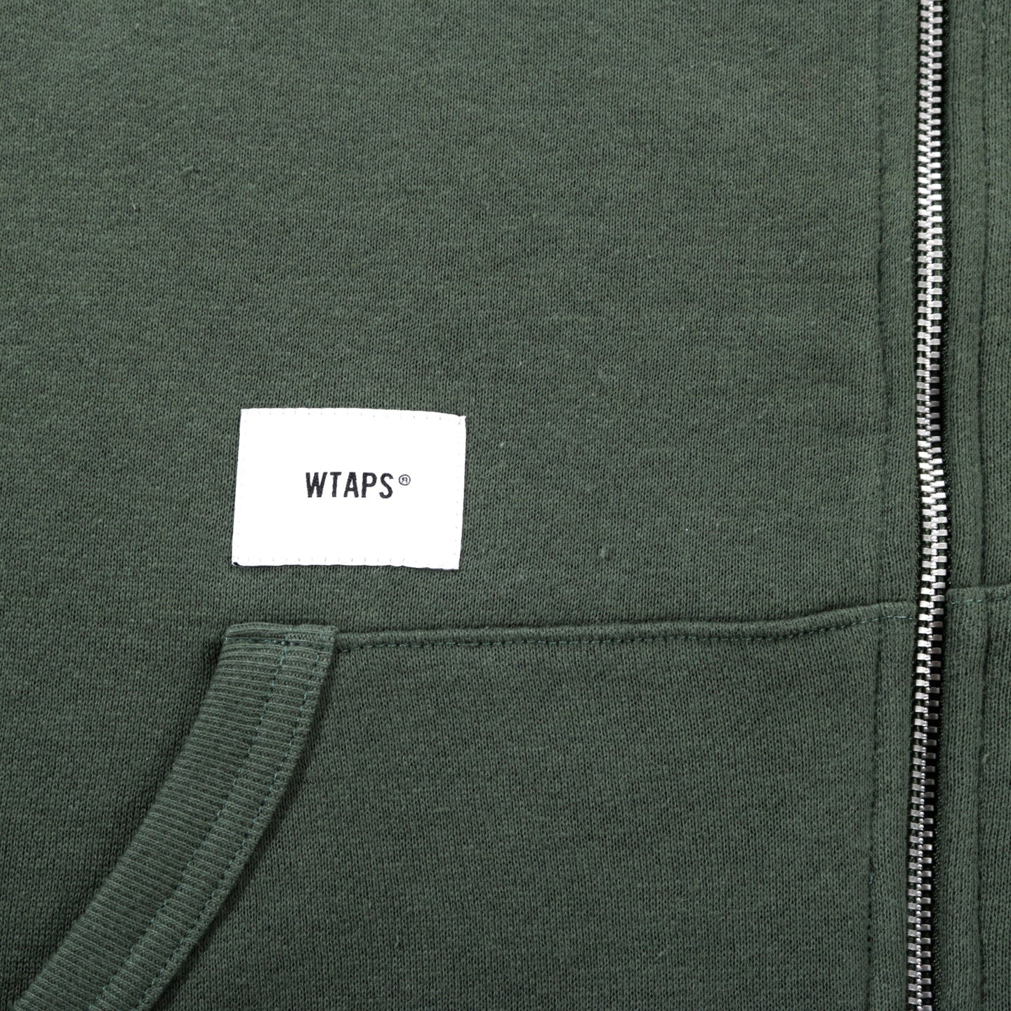 WTAPS ZIP HOODED SWEATSHIRT OLIVE DRAB